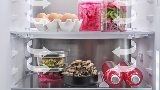 Différents aliments et boissons frais sont placés dans un frigo.